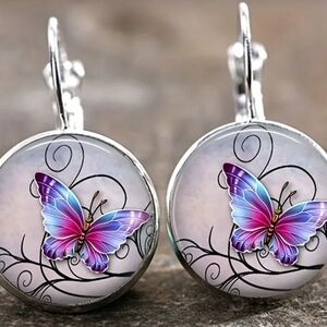 Butterfly Design Silver Earrings